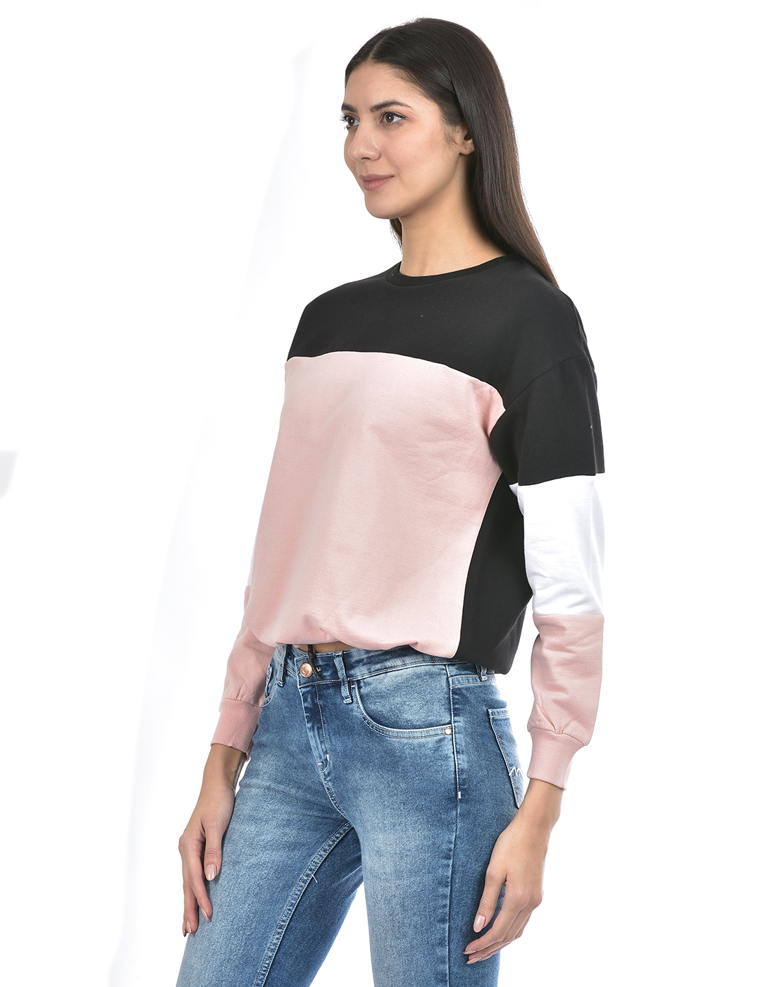 Numero Uno Women Color Block Multicolor Sweat Shirt